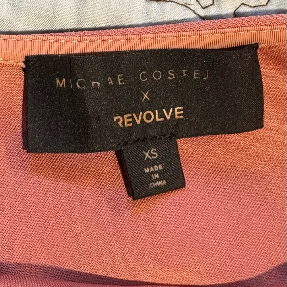 Michael Costello x REVOLVE Cordelia Crisscross Back Midi Dress Blush Pink~XS💛 - Picture 10 of 12